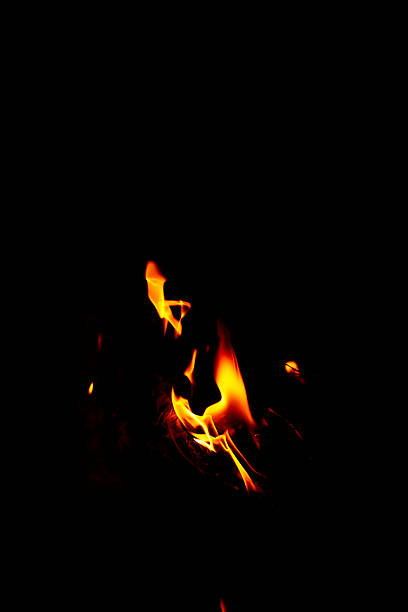 yellow red flames and dark black background
