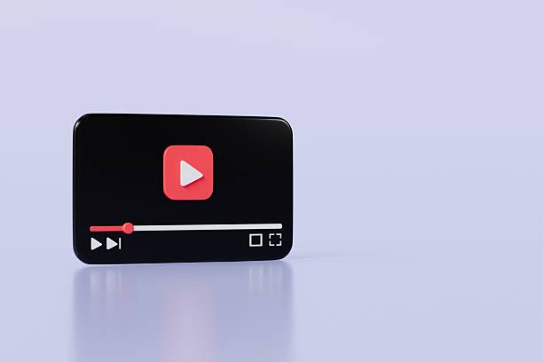istock 3d Realistic Playing videos website player browser icon isolated on white background. Minimal red videos player icon. Playing video player entertainment concept, streaming videos concept. 3d render. 2253759170