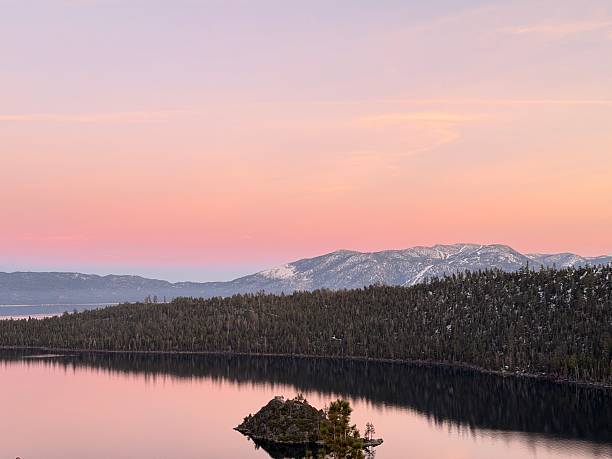istock The sunset reflects the red lake Tahoe 2253762273