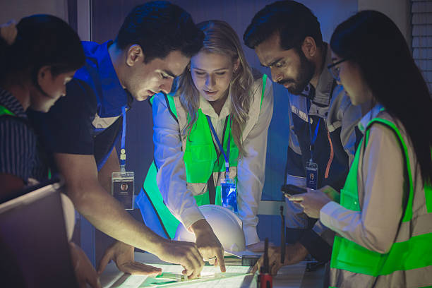 istock Engineers Coordinating Real Time Monitoring, Digital Site Plans, and Emergency Response 2253762504