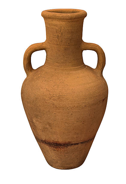 istock Ancient terracotta amphora with handles on transparent background 2253769503