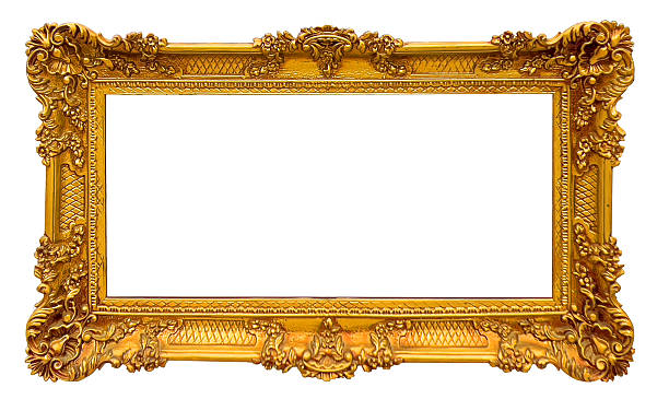 istock Ornate gold picture frame with baroque style border 2253769532
