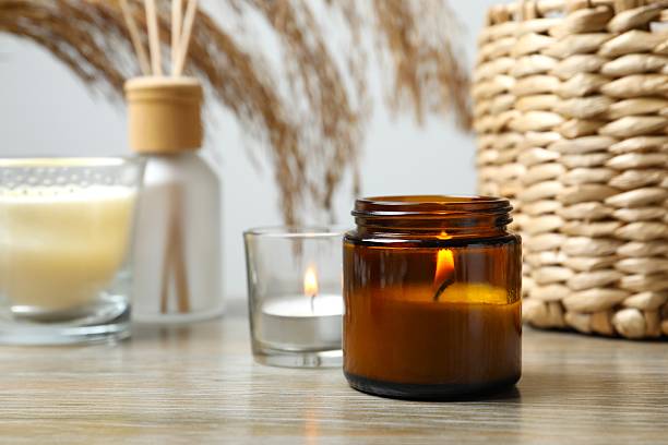 istock Beautiful composition with candles on the table 2253772558