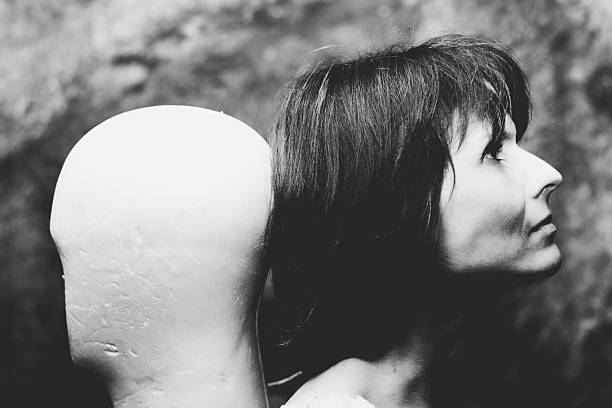 Black and white portrait symbolizing identity, contrast, and duality
