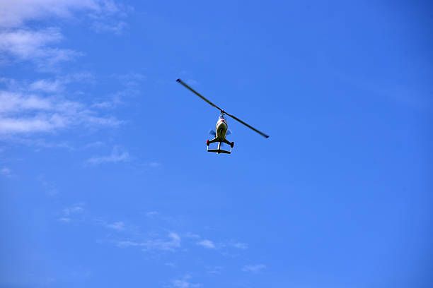 the ultralight spacecraft flies low above the ground