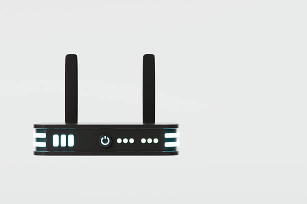 istock 3D Realistic Wireless Internet Router with antennas icon. Minimal Cartoon digital wireless modem hotspot on isolated white background Wi-Fi hotspot zone. Wireless Modem for 4G or 5G concept. 3D Render 2253784505