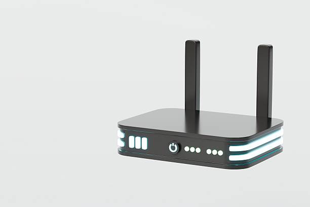 istock 3D Realistic Wireless Internet Router with antennas icon. Minimal Cartoon digital wireless modem hotspot on isolated white background Wi-Fi hotspot zone. Wireless Modem for 4G or 5G concept. 3D Render 2253784595