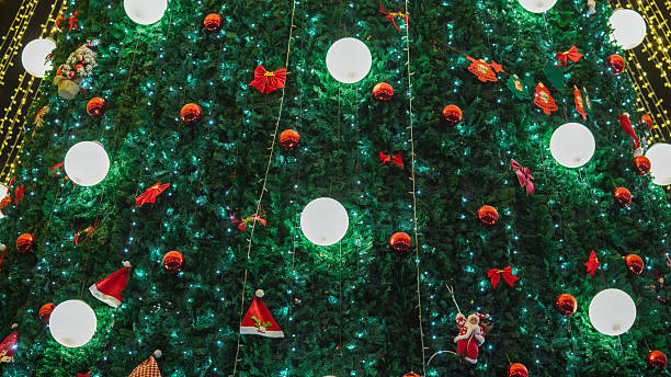 istock Decorated Christmas tree with festive lights and ornaments 2253784900