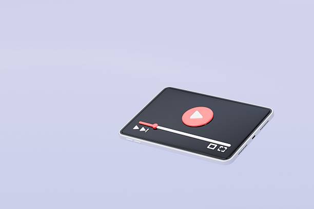 istock 3d Realistic Tablet Playing videos website player browser icon isolated background. Minimal red videos player icon. Playing video player entertainment concept, streaming videos concept. 3d render. 2253785002