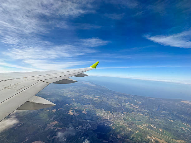 istock Areal view from a airplane window seat 2253785387