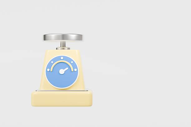 3d Kitchen scale machine device icon. Buy, Sell and Load products measure concept. Minimal Electronic Kitchen scale machine for weight measurement icon isolated on transparent background. 3d render.