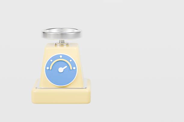 3d Kitchen scale machine device icon. Buy, Sell and Load products measure concept. Minimal Electronic Kitchen scale machine for weight measurement icon isolated on transparent background. 3d render.