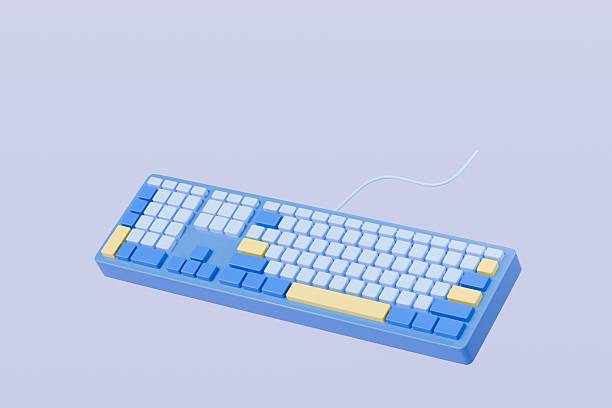 istock 3d Mechanical Keyboard icon. Computer device equipment concept. Keyboard mechanical gaming concept. Minimal Cartoon keyboard computer technology icon isolated on transparent background. 3d render. 2253787316