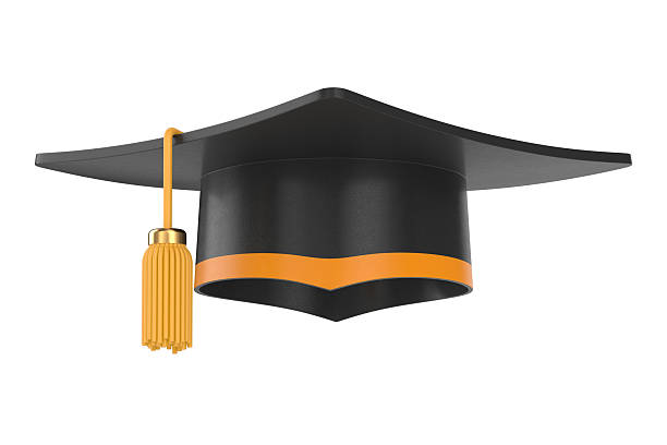 istock Graduation cap on white background. Isolated 3D illustration 2253789665