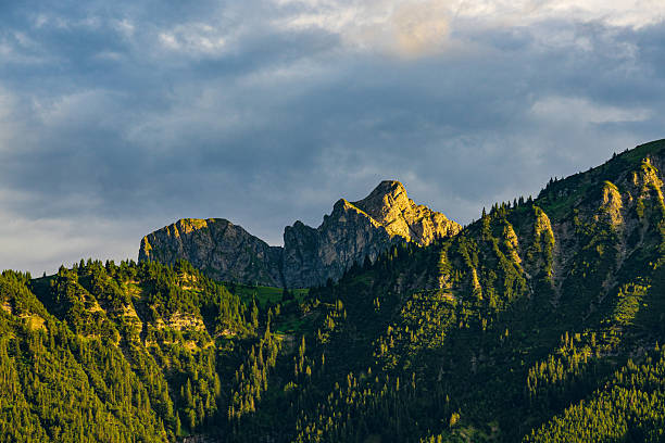 View from Pfronten to the Breitenberg and Aggenstein mountain, Germany.