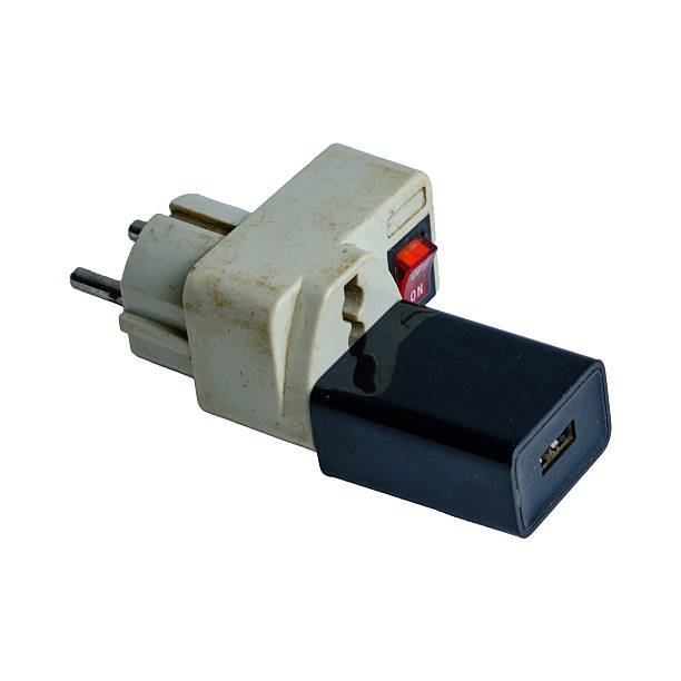 Old USB Power Adapter With On/Off Switch and USB Port for Portable Devices