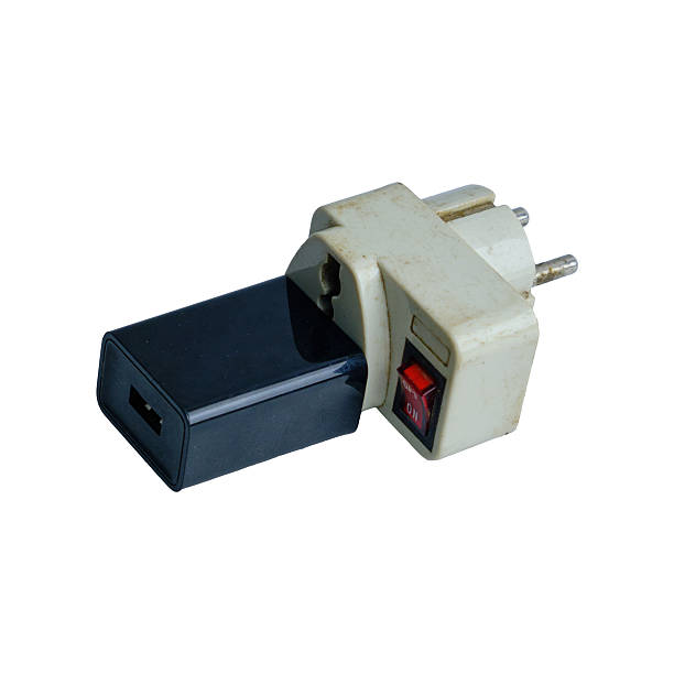 istock Vintage USB Wall Adapter With Switch, Plug-In Power Converter And Compact Charger 2253798578
