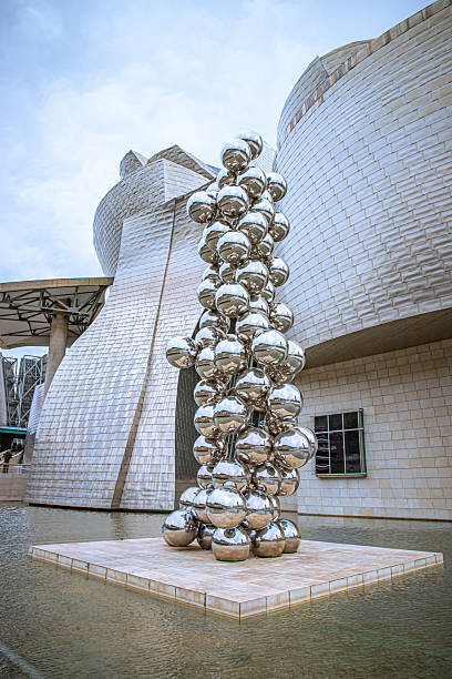November, 2025. Bilbao, Spain. A statue by Anish Kapoor by the emblematic modern art museum.