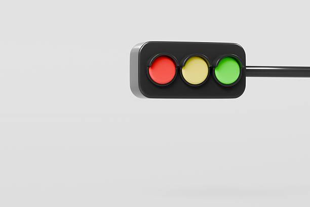3d Traffic light icon isolated on white background. Minimal Cartoon Traffic light red, green and orange simple icon. warning safety street or Stoplight warning and Traffic signs concept. 3d render.