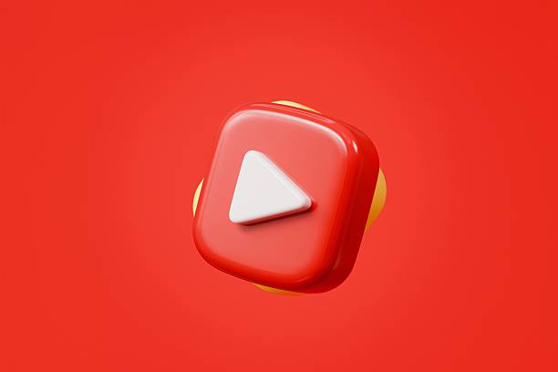 3d Play button icon. Video player or media player interface in perspective view, social media concept. holiday resting concept. Minimal Cartoon Modern Player video buttons icon sign symbol. 3d render.