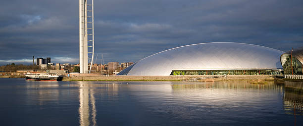 Glasgow, UK, December 27th 2025, Glasgow tower and science centre during late winter evening