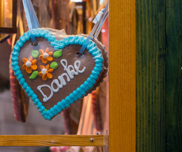 Gingerbread heart with inscription \