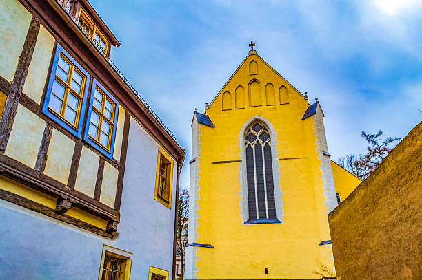 St. Agra Evangelical church at Meissen Old Town Castle district on cloudy winter dayl.