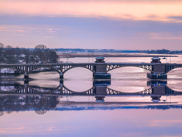 The Washington Bridge, also known as the Devon Bridge on U.S. Route 1 over the Housatonic River in Connecticut, is an 859foot steel trunnionbearing bascule drawbridge