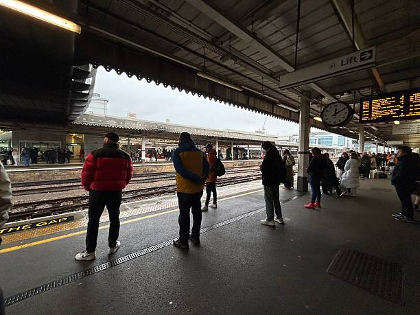 Sheffield, South Yorkshire, UK, December 19th 2025, Sheffield Train Station, Crowded Train Platform With Passengers Waiting for Trains at a Busy Station
