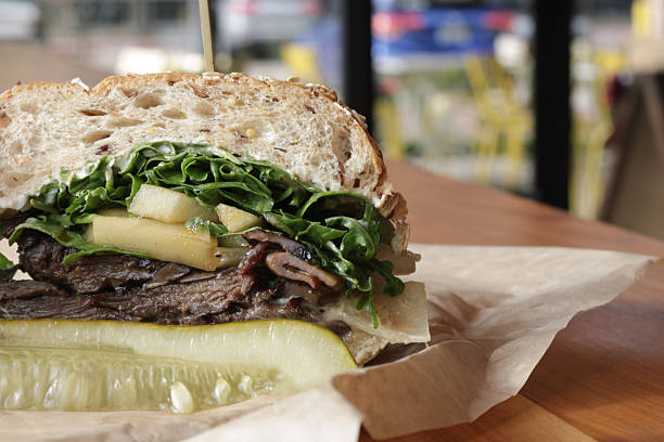 istock Gourmet Steak Sandwich with Arugula and Artisan Bread 2253851478