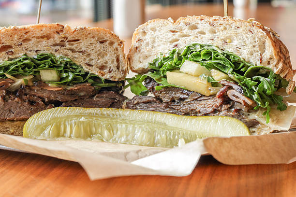 istock Gourmet Steak Sandwich with Arugula and Artisan Bread 2253851531