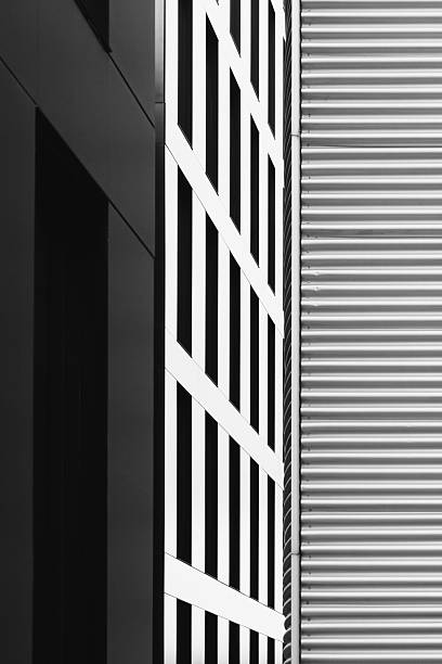 istock Abstract Modern Building Facade With Geometric Lines 2253855180