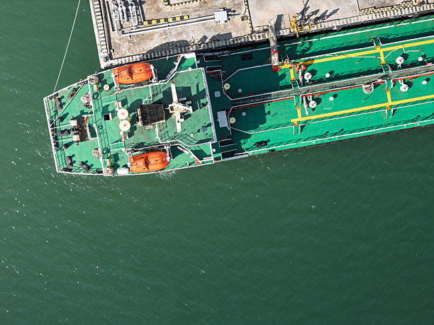 istock Green Oil Tanker Docked at Pier 2253869329