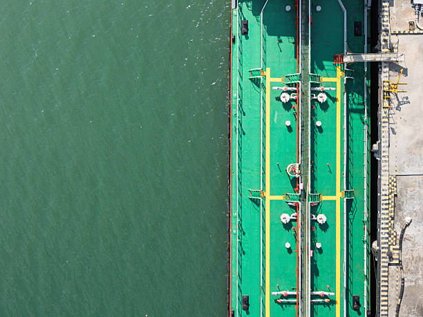 Green Ship Docked at the Pier