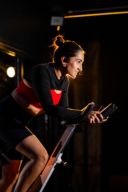 exercise instructor teaching her class