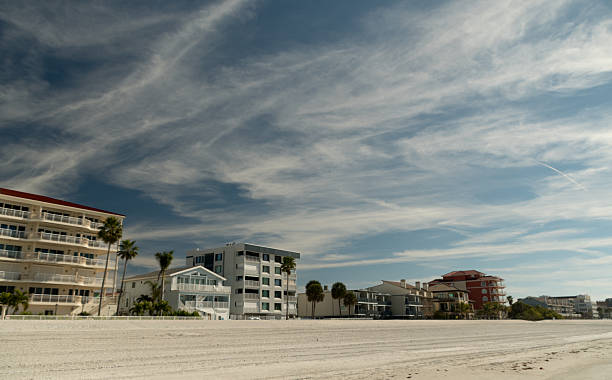 Quiet Gulf Coast Beachfront Condos under Winter Sky, Florida
