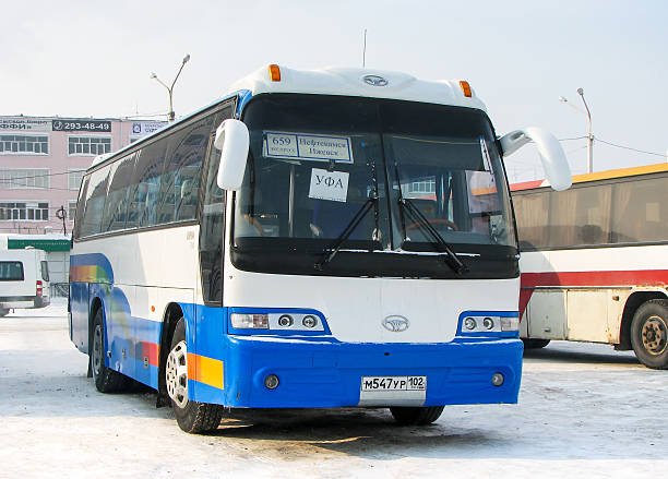 Ufa, Russia - February 20, 2011: Small intercity coach bus Daewoo BH090 Royal Star at the bus station.