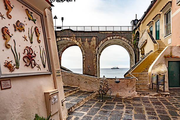 Coastline view in Atrani in Ravello, Italy.