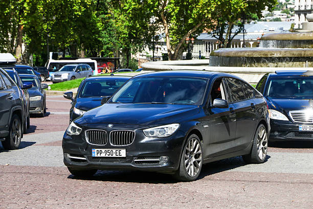 Tbilisi, Georgia - September 20, 2025: Luxury fastback car BMW 5-series Gran Turismo (F07) in the city street.