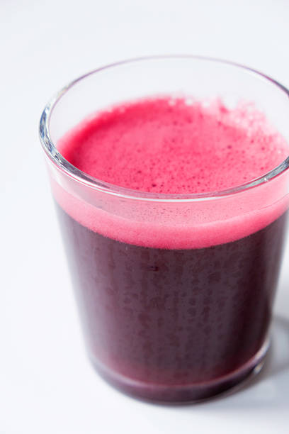 Healthy beetroot juice served in a glass