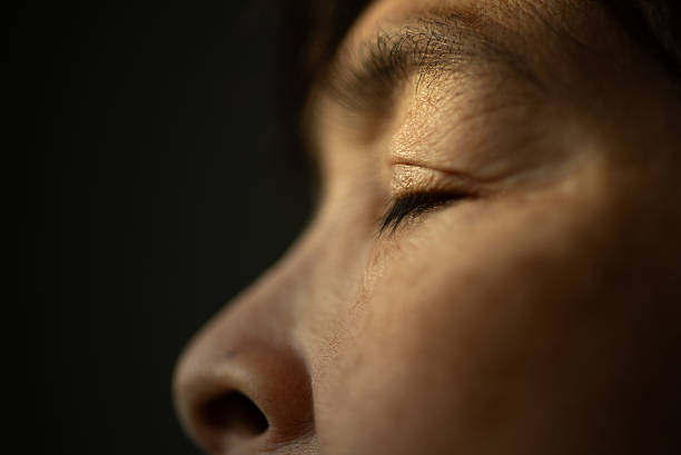 istock Peaceful moment with closed eyes 2253885923