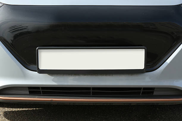 istock Car with vehicle registration plate, closeup view 2253887338