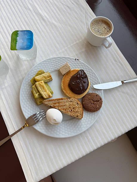 Healthy balanced meal on buffet table