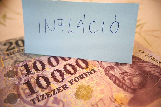 istock Inflation Text with Ten Thousand Hungarian Forint Banknote 2253890127