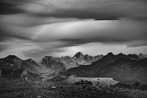 istock Black and white mountain landscape 2253890809