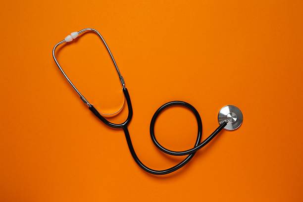 istock Stethoscope on color background, top view 2253894067