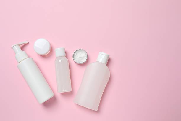 istock Set of cosmetics on pink background 2253896035