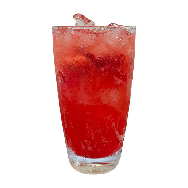 istock Strawberry Soda Juice isolated on white background with clipping path 2253902699