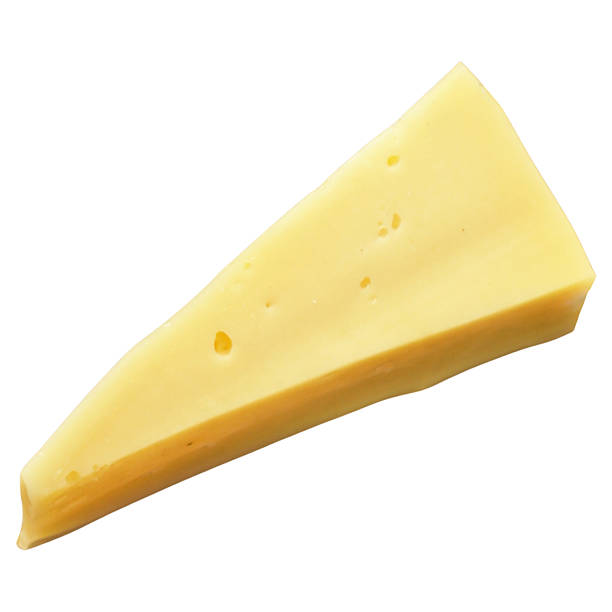 istock Triangle Yellow Cheese Slice isolated on white background with clipping path 2253903117
