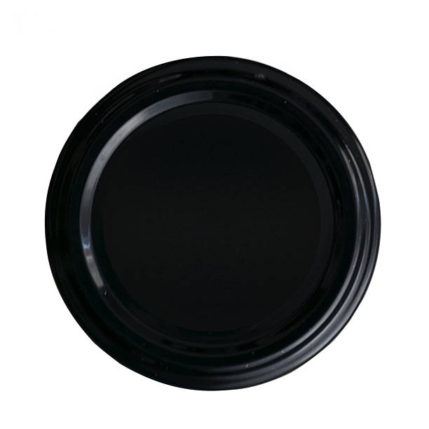 istock Black Circle Plastic Lid for Drink packaging Isolated on White background with clipping path 2253903192